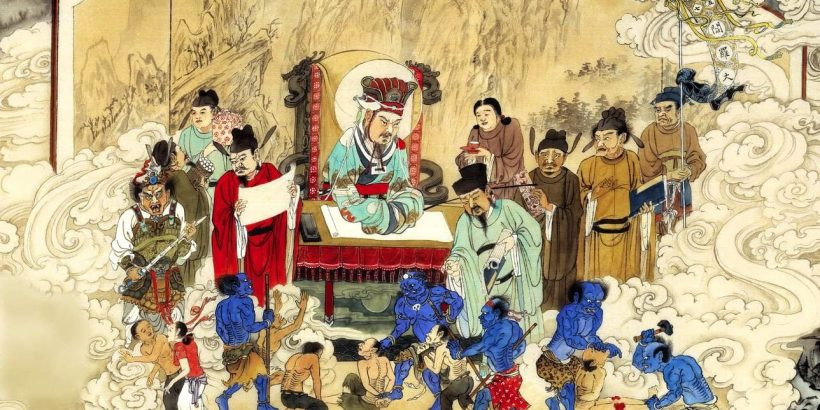 Điện Diêm Vương thứ 10 (Thập Điện Chuyển Luân Vương) cai quản việc chuyển kiếp đầu thai. Tại điện này có cầu Nại Hà bắc qua sông Vong Xuyên hình cầu vồng, rất trơn. Ảnh: Om Ami Dewa Hri.