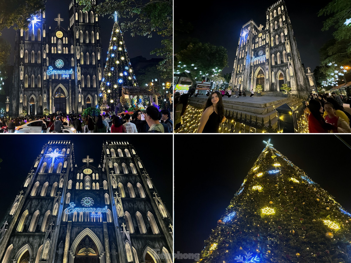 Khung canh Giang sinh som lung linh o Nha tho Lon