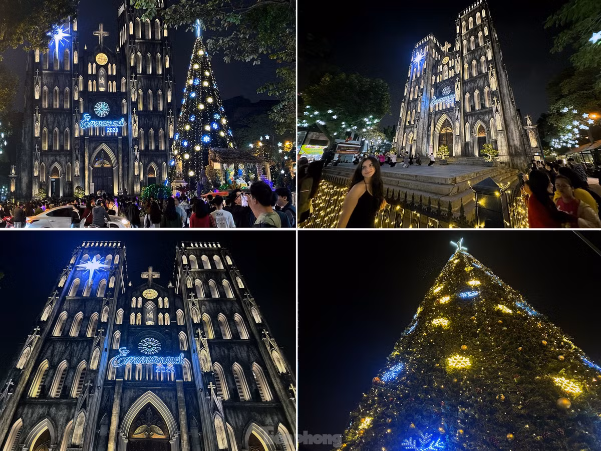 Khung canh Giang sinh som lung linh o Nha tho Lon