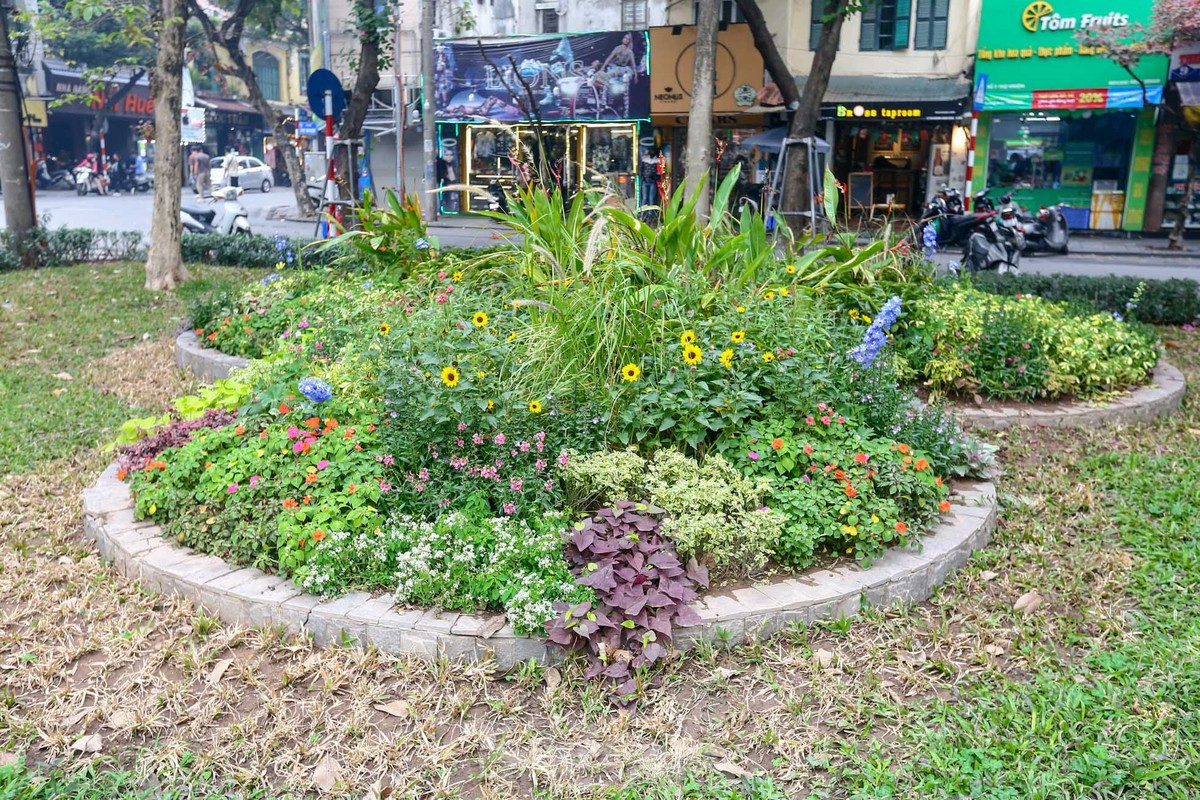 br/> Vườn hoa Cửa Nam nằm ngay ngã tư Thợ Nhuộm, Hàng Bông được chỉnh trang, cải tạo đón năm mới 2024.