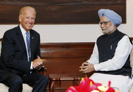 Phó tổng thống Mỹ Joe Biden hội đàm với Thủ tướng Ấn Độ Manmohan Singh
