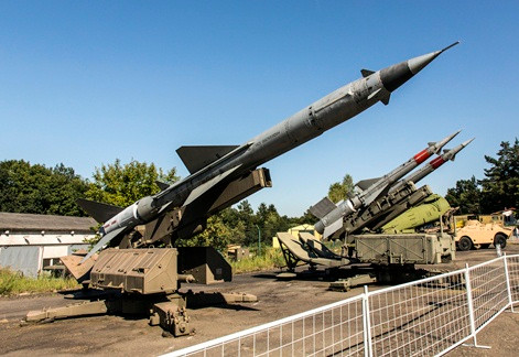 Tên lửa SAM-2 được trưng bày trong bảo tàng.