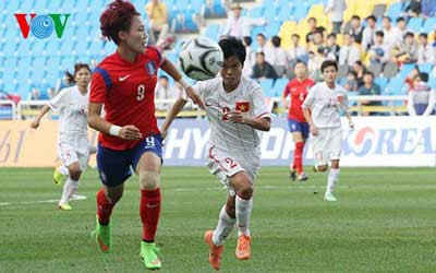 Các nữ cầu thủ Hàn Quốc tỏ ra vượt trội hơn hẳn về đẳng cấp so với tuyển nữ Việt Nam. Họ chơi lấn lướt ở nhiều thời điểm và gây áp lực rất lớn lên khung thành thủ môn Kiều Trinh.