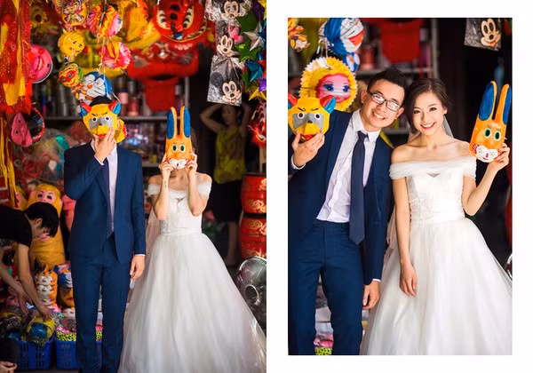 Sự thành công của bộ ảnh xuất phát từ ý tưởng độc đáo, khả năng của nhiếp ảnh gia và trên hết là tự nhiên của cô dâu, chú rể.