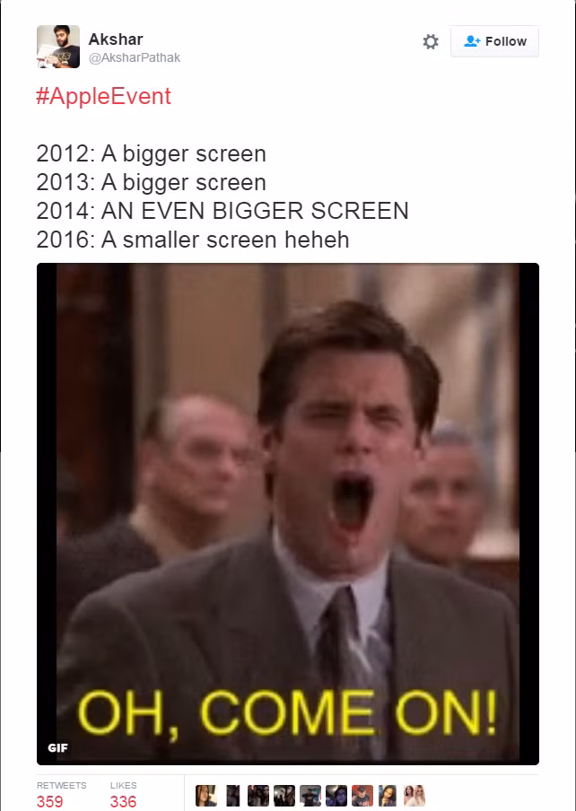 Nhiều người dùng có vẻ hết kiên nhẫn khi Apple mở rộng màn hình suốt 4 năm để rồi trở lại kích thước cũ.