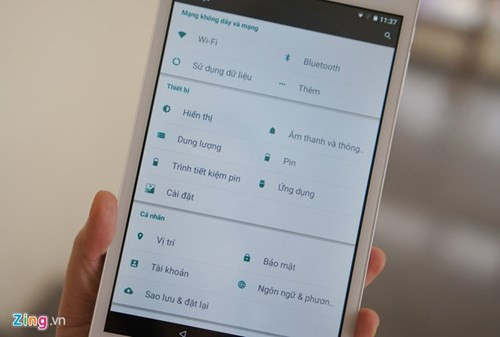 Giao diện cài đặt của Masstel Tab 815 trực quan và dễ sử dụng, thích hợp cho những người mới sử dụng lần đầu. Thiết bị này gần như không có phần mềm rác. Máy chạy bản Android 5.1 Lollipop.
