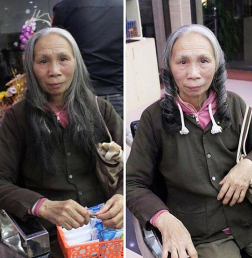 Thực hư cụ bà bán rong làm tóc xoăn thay đổi diện mạo - Ảnh 2 Thực hư cụ bà bán rong làm tóc xoăn thay đổi diện mạo - Ảnh 2