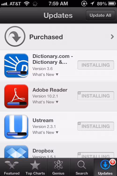  Không cập nhật phần mềm, ứng dụng trên smartphone. Các nhà phát triển phần mềm thường xuyên nâng cấp ứng dụng, hệ điều hành, vá các lỗ hổng bảo mật để giúp điện thoại hoạt động ổn hơn. Chính vì thế, người dùng cần cập nhật phần mềm để điện thoại hoạt động trong tình trạng được bảo mật cao nhất.