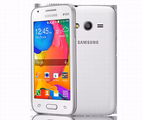  Samsung Galaxy V Plus (1,79 triệu đồng). Được nâng cấp từ Galaxy V, máy chạy hệ điều hành Android 4.4 (KitKat), 2 sim 2 sóng, trang bị 2 camera, màn hình 4-inch WVGA, 480 x 854 Pixels, cảm ứng điện dung đa điểm, độ nét màn hình tăng hơn so với bản cũ (480 x 800 px). Galaxy V Plus cũng được trang bị vi xử lý 2 nhân tốc độ 1.2 GHz, thay vì một nhân như phiên bản trước nhưng RAM vẫn ở mức 512MB, bộ nhớ trong 4Gb và bạn có thể mở rộng thêm bộ nhớ bằng thẻ nhớ ngoài MicroSD tới 64GB. Máy chạy hệ điều hành Android 4.4 (KitKat), RAM 512 MB, Galaxy V Plus cho khả năng tùy biến cao và tương thích với nhiều ứng dụng. Pin tháo rời được của máy có dung lượng 1500mAh và nó cũng có chế độ siêu tiết kiệm pin Ultra Saving Mode. 