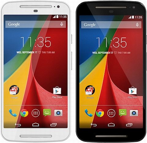  Motorola Moto G (2nd Gen) (3,49 triệu đồng). Moto G được trang bị màn hình kích thước 5-inch với độ phân giải HD 720 x 1280 pixels, màn hình này cho màu sắc rất tự nhiên, màu sắc dịu nhẹ, dễ chịu. Chiếc smartphone này được trang bị vi xử lý Qualcomm Snapdragon 400 với xung nhịp 1.2GHz, hỗ trợ RAM 1GB, ROM 16GB, có khe cắm thẻ nhớ cùng đồ họa Adreno 305. Sản phẩm sử dụng hệ điều hành mới nhất tại thời điểm ra mắt với Android 4.4.4 KitKat.