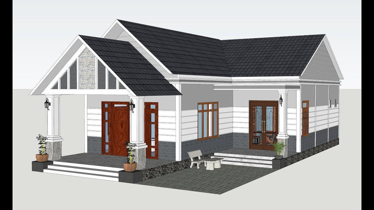 Mau nha cap 4 mai Thai 8x12m tho mong va tinh te-Hinh-4