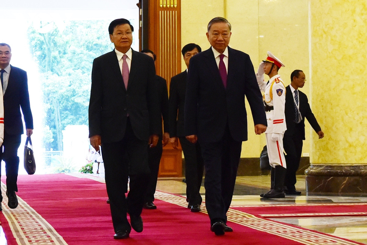 Ngay sau Lễ đón chính thức, tại Trụ sở Trung ương Đảng, Tổng Bí thư, Chủ tịch nước Tô Lâm đã hội đàm với Tổng Bí thư, Chủ tịch nước Lào Thongloun Sisoulith.