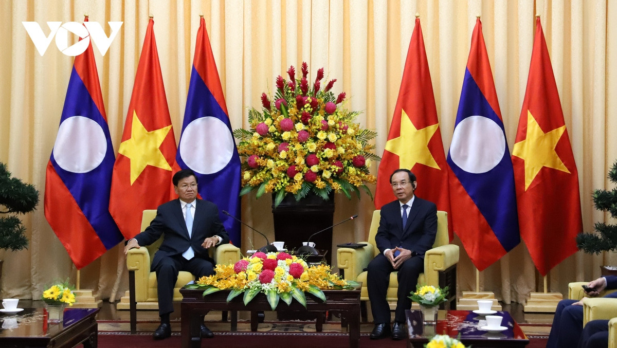 Tổng Bí thư, Chủ tịch nước Lào Thongloun Sisoulith bày tỏ vui mừng và đánh giá cao mối quan hệ hữu nghị và hợp tác giữa TP.HCM với các địa phương của Lào trong thời gian qua, trong đó có hợp tác giữa TP.HCM với Thủ đô Viêng Chăn (ảnh Hà Khánh)