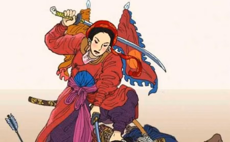 Hoang hau duy nhat lich su Viet cam quan danh tran