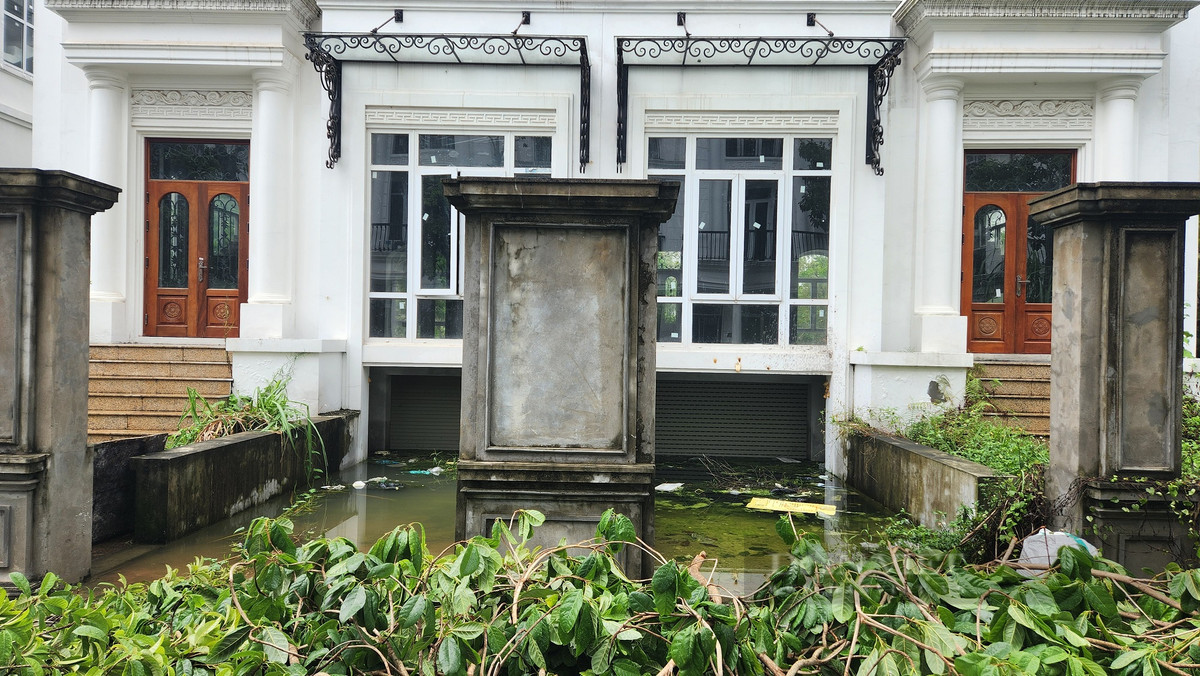 Một khu "nhà giàu" khác là dự án Louis City Đại Mỗ cũng thường gặp tình trạng ngập lụt sau mưa. Ảnh: Thái Nguyễn