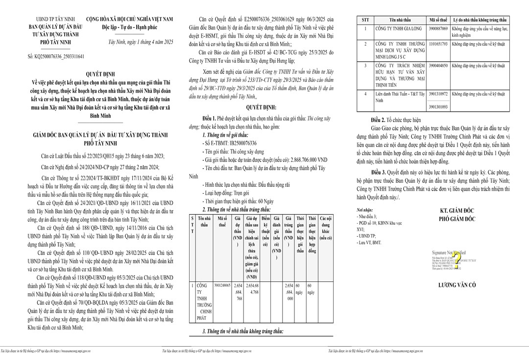 Tây Ninh: Cty Trường Chinh Phát trúng gói thầu thi công hơn 3,5 tỷ - Hình 3 Tay Ninh: Cty Truong Chinh Phat trung goi thau thi cong hon 3,5 ty-Hinh-3
