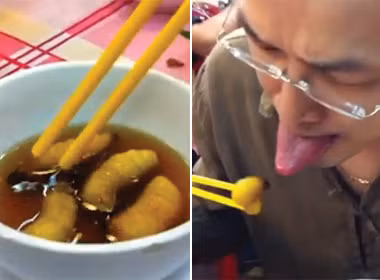 Con đuông sống ngâm nước nắm khi ăn vẫn rợn người lạnh sống lưng