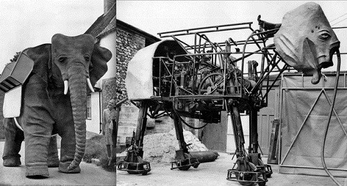 Năm 1920, chú robot voi khổng lồ ra đời, khiến nhiều người kinh ngạc và thích thú.