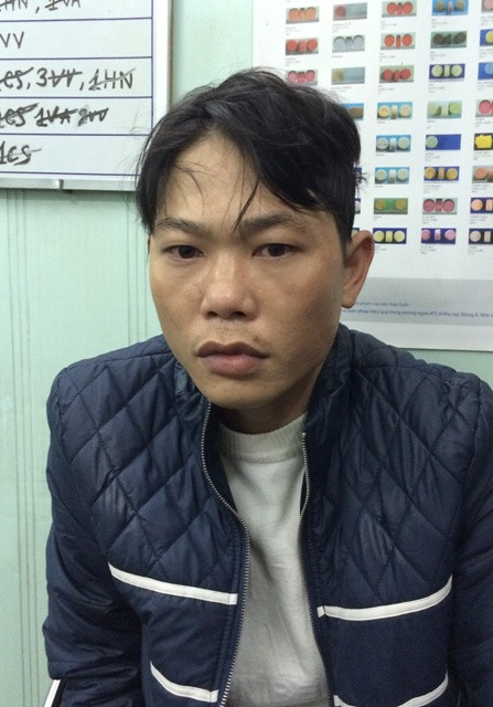 Đối tượng Tuấn tại cơ quan điều tra.