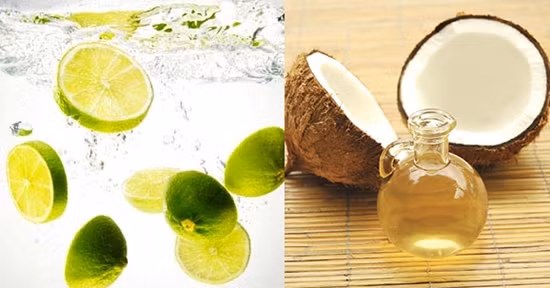 Nước cốt dừa và cốt chanh. Nước cốt dừa là một trong những "người bạn" thân thiết của mái tóc suôn mượt. Để tăng hiệu quả khi sử dụng loại dung dịch này, các bạn gái nên kết hợp thêm với nước cốt chanh. Trộn đều hỗn hợp dung dịch cốt dừa và chanh rồi cho vào tủ lạnh trong vài giờ cho tới khi trên bề mặt hỗn hợp tạo thành một lớp kem mềm như dầu xả. Lấy phần kem này thoa đều lên tóc, nhẹ nhàng xoa bóp rồi quấn tóc lại bằng khăng nóng. Chờ ít nhất 1 giờ để tóc có thể hấp thụ tốt nhất những dưỡng chất cần thiết từ dừa và chanh. Sau đó xả sạch tóc và gội lại đầu bằng một loại dầu gọi dịu nhẹ.