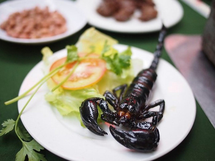 Do phần đuôi bọ cạp có độc nên trước khi nấu thành món ăn thì phần độc này cũng được loại bỏ đi để an toàn hơn cho người thưởng thức.