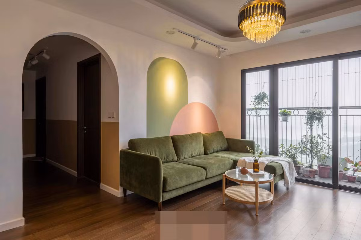 Căn hộ xanh bơ dịu dàng, đường nét thiết kế bắt mắt ảnh 2