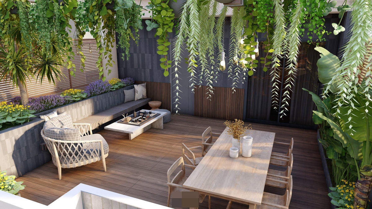 Nha ong 3 tang mang hoi tho hien dai, vuon san thuong-Hinh-3