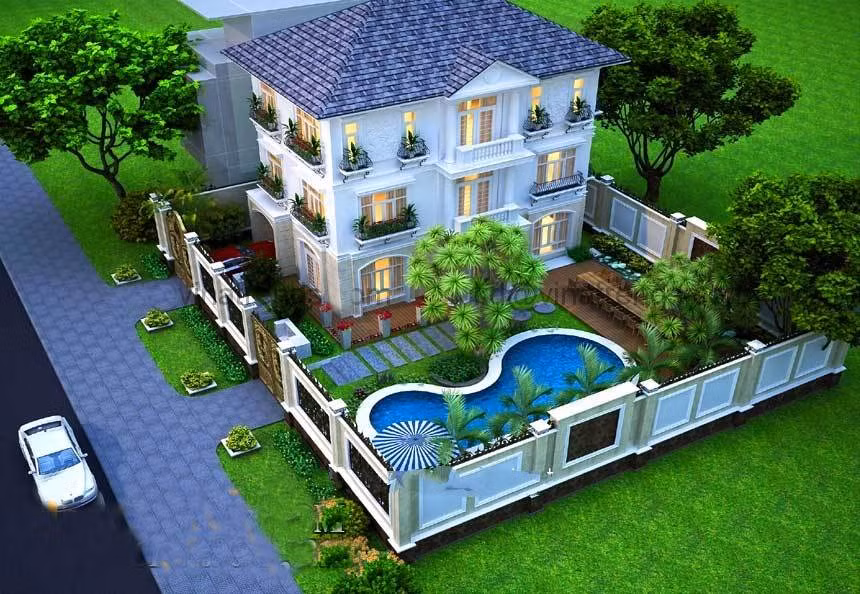 Biệt thự hiện đại có bể bơi giúp gia chủ giảm nhiệt vào mùa nóng ảnh 6