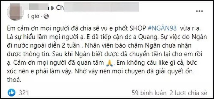 Bị "bóc phốt" quỵt tiền của khách, Ngân 98 có phản ứng ra sao? - Hình 5 Bi