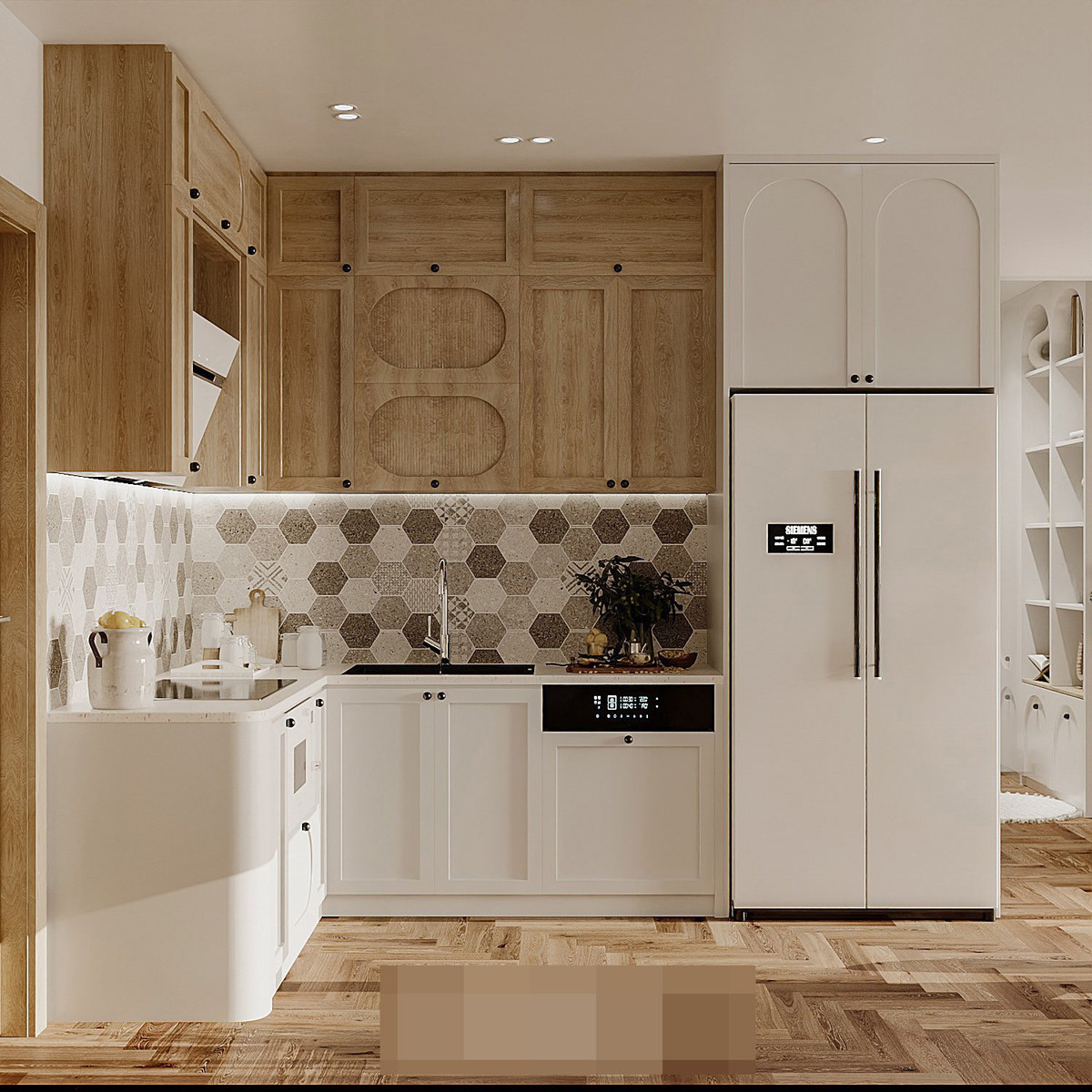 Can ho phong cach Japandi mau vang go day xao xuyen-Hinh-3