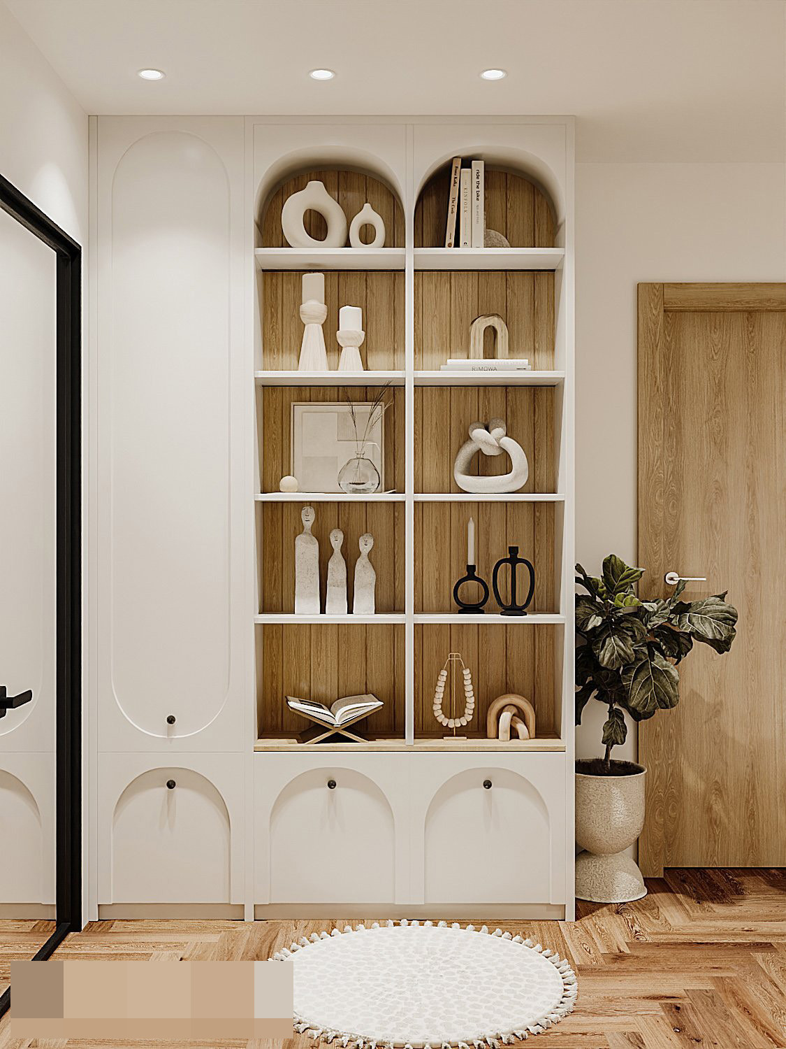 Can ho phong cach Japandi mau vang go day xao xuyen-Hinh-7