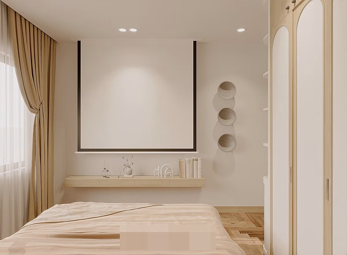 Can ho phong cach Japandi mau vang go day xao xuyen-Hinh-10