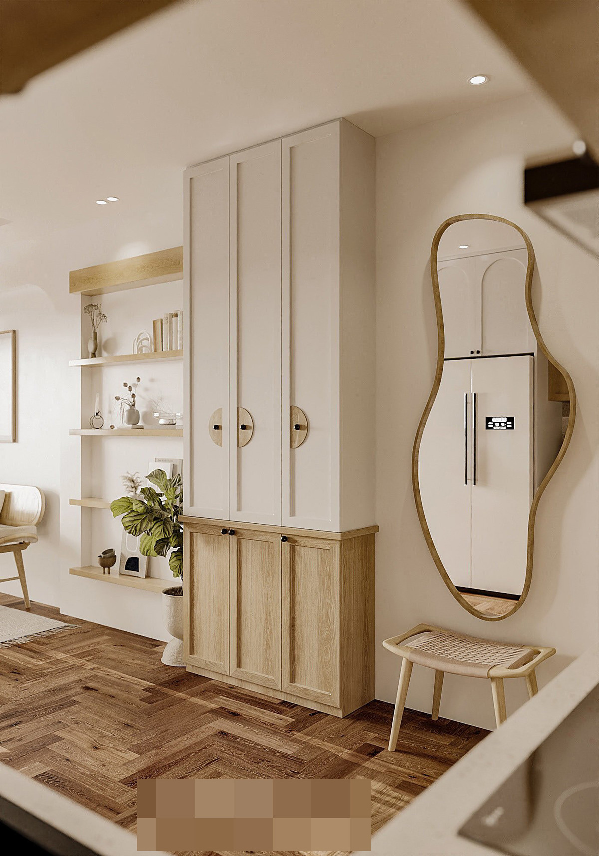 Can ho phong cach Japandi mau vang go day xao xuyen-Hinh-6