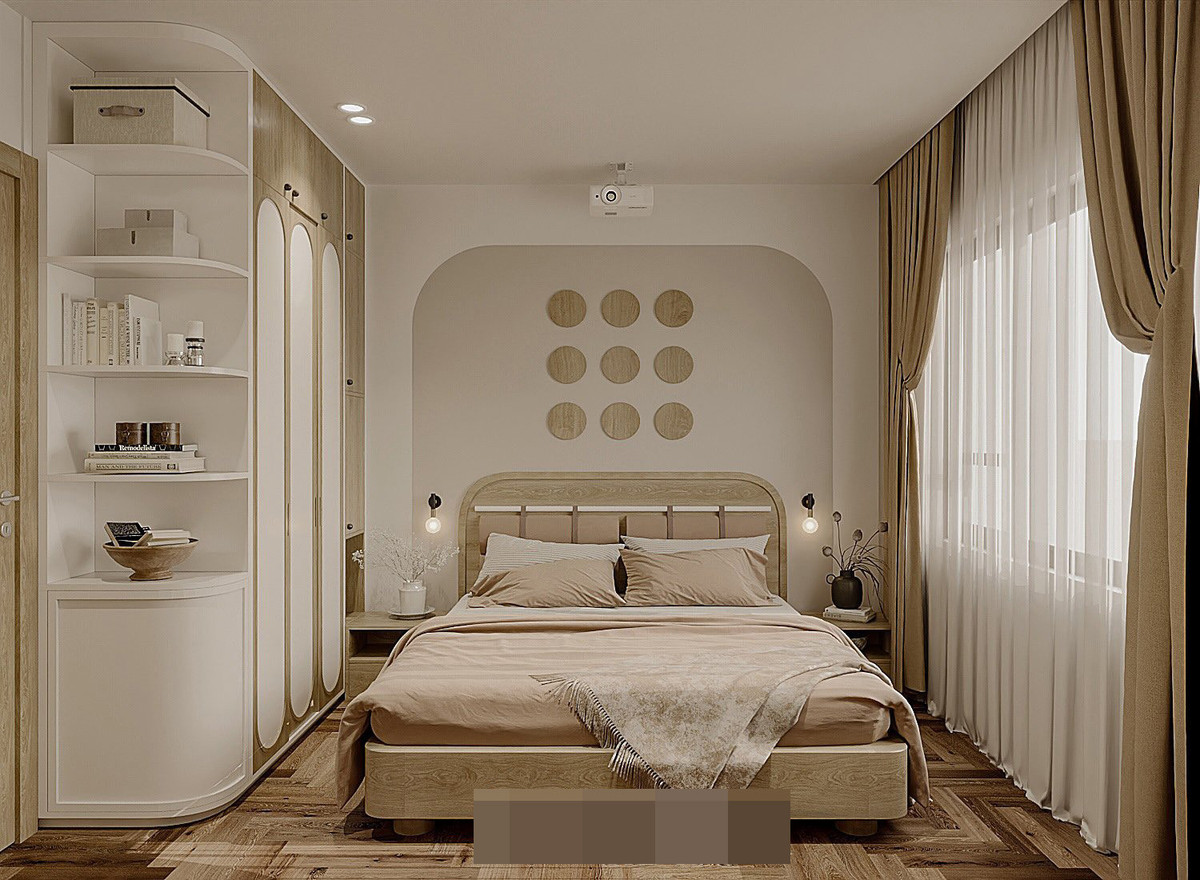 Can ho phong cach Japandi mau vang go day xao xuyen-Hinh-8