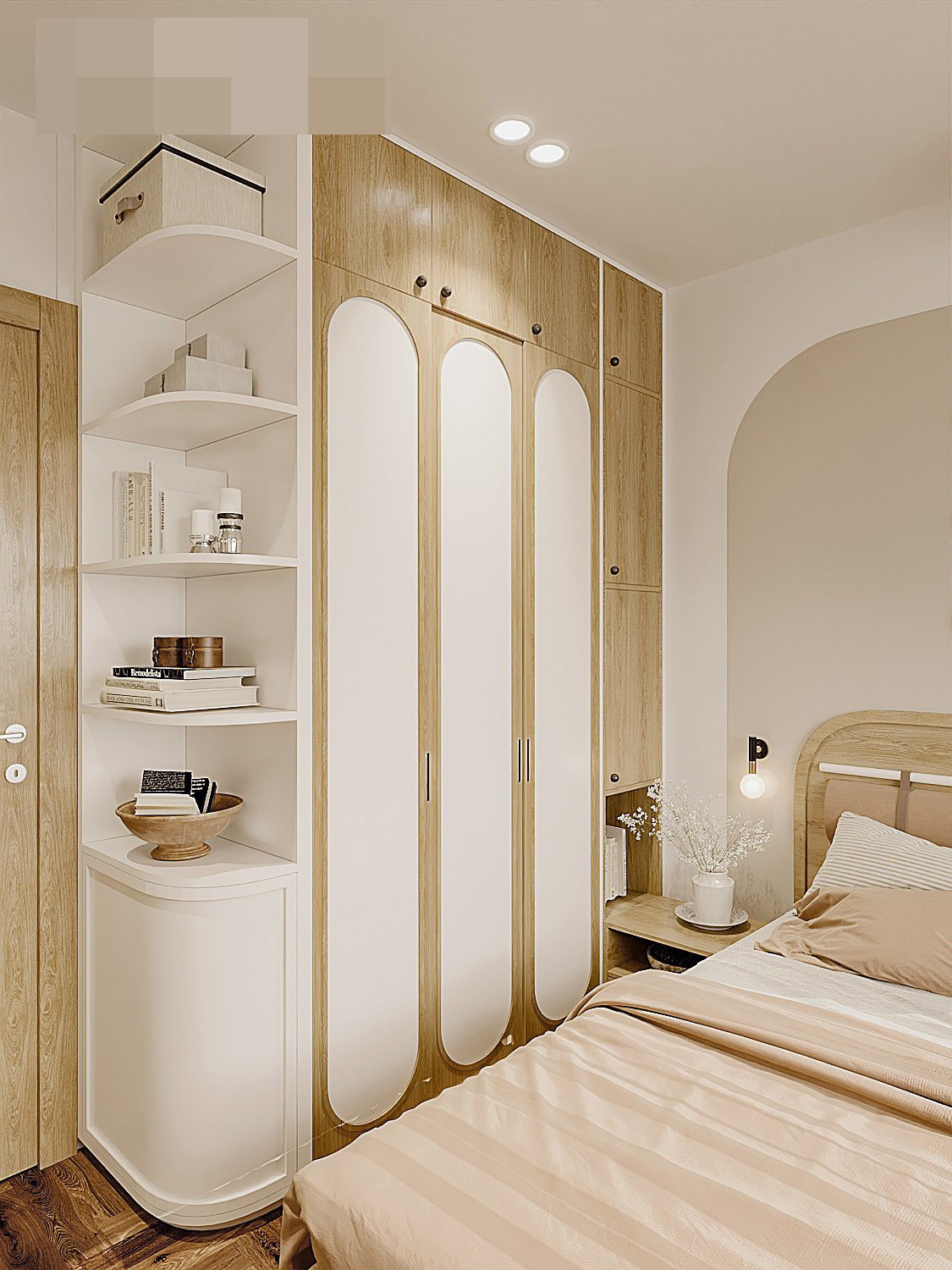 Can ho phong cach Japandi mau vang go day xao xuyen-Hinh-9