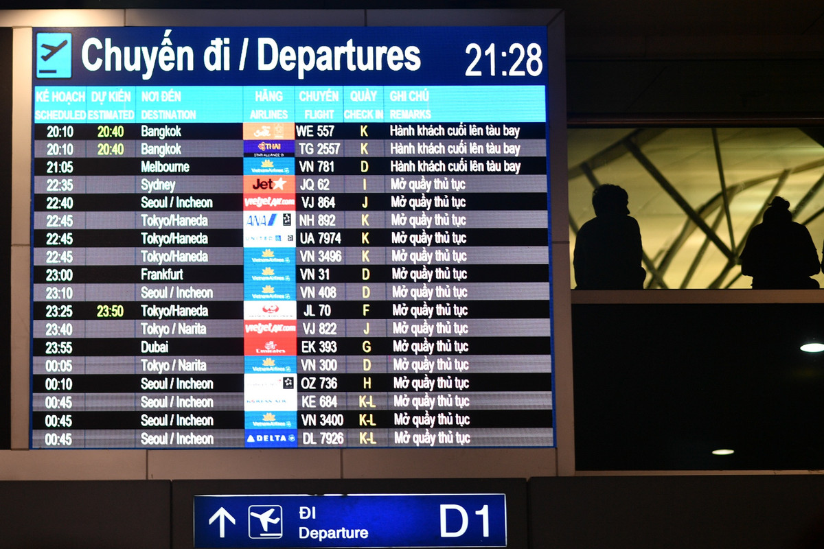Trong ngày 3/7, ga quốc tế sân bay Tân Sơn Nhất có khoảng 170 chuyến bay quốc tế với 82 chuyến đến và 88 chuyến đi.