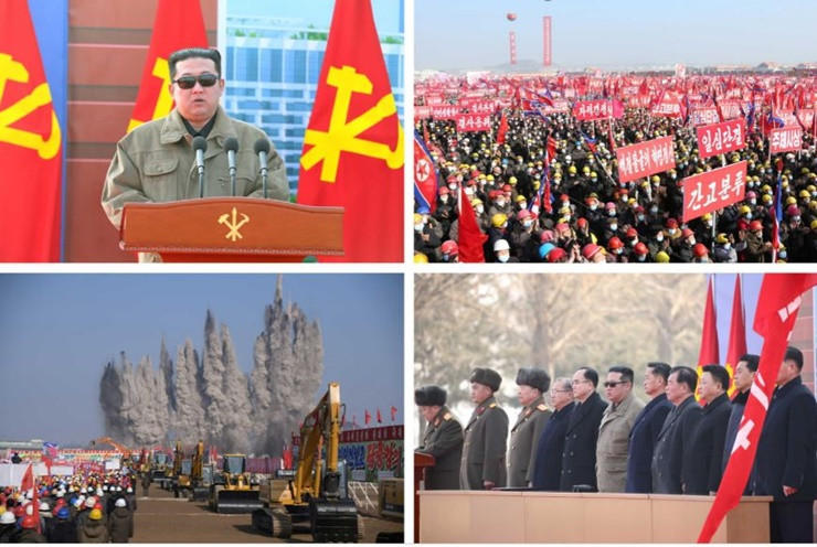 Nhà lãnh đạo Triều Tiên Kim Jong-un cũng tới dự lễ khởi công và có bài phát biểu.