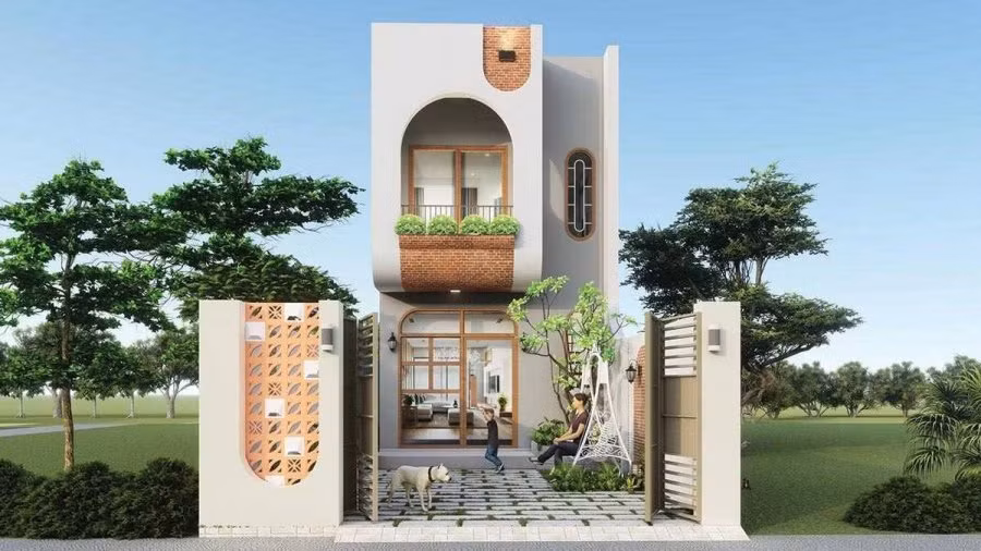 5 mau nha ong 2 tang mang den khong gian song tien nghi va ngap tran sac xanh