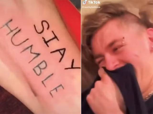 Clip: Anh chang do khoc do cuoi khi hinh xam sai loi chinh ta