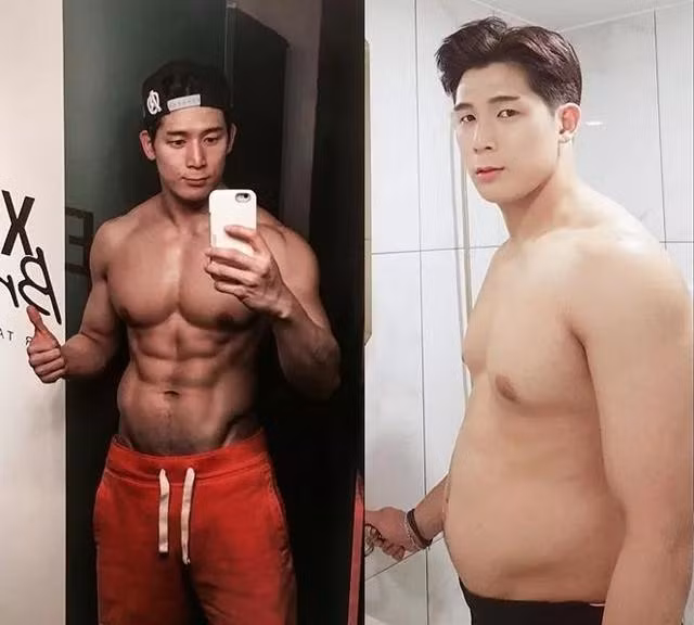 Ngung tap gym de an cho thoa thich, anh chang gay choang voi than hinh hien tai