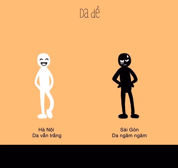 Nước da của người Sài Gòn - Hà Nội mùa hè cũng khác biệt. Người Hà Nội dù nắng nóng nhưng thường thì vẫn trắng trẻo do vừa trải qua một mùa lạnh. Còn người Sài Gòn đón nắng quanh năm nên da dẻ vào mùa hè lại càng đen nhẻm.
