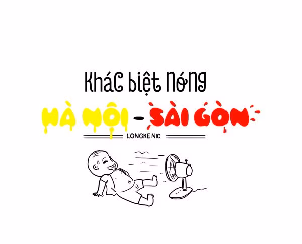 Bộ tranh minh họa sự khác biệt giữa cái nóng Hà Nội - Sài Gòn do tác giả trẻ có nickname Long Kenic - sinh viên Đại học Công nghệ TP.HCM thực hiện.