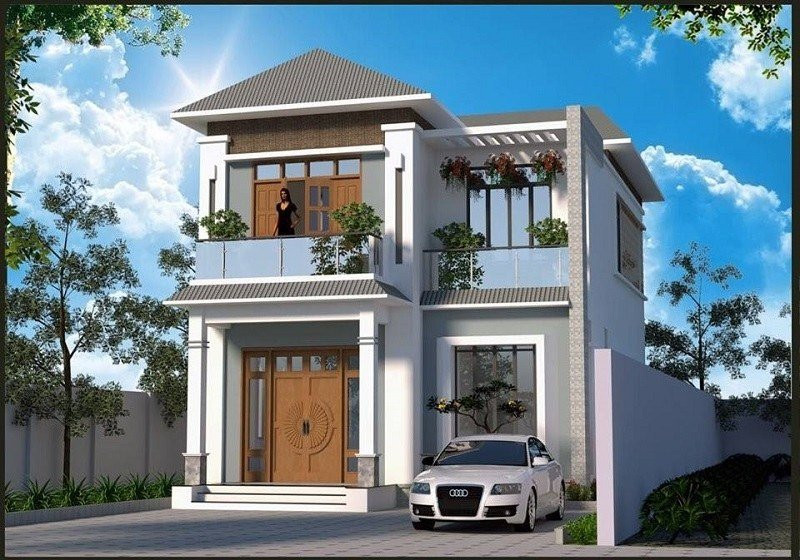 10 mẫu nhà mái thái 2 tầng đẹp không tì vết, phong cách hiện đại - Hình 3 10 mau nha mai thai 2 tang dep khong ti vet, phong cach hien dai-Hinh-3