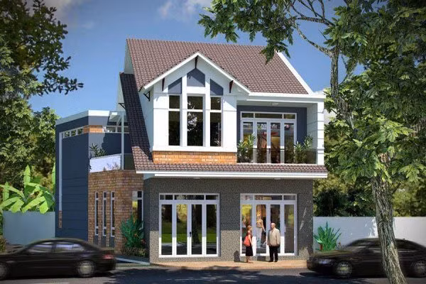 10 mẫu nhà mái thái 2 tầng đẹp không tì vết, phong cách hiện đại - Hình 5 10 mau nha mai thai 2 tang dep khong ti vet, phong cach hien dai-Hinh-5