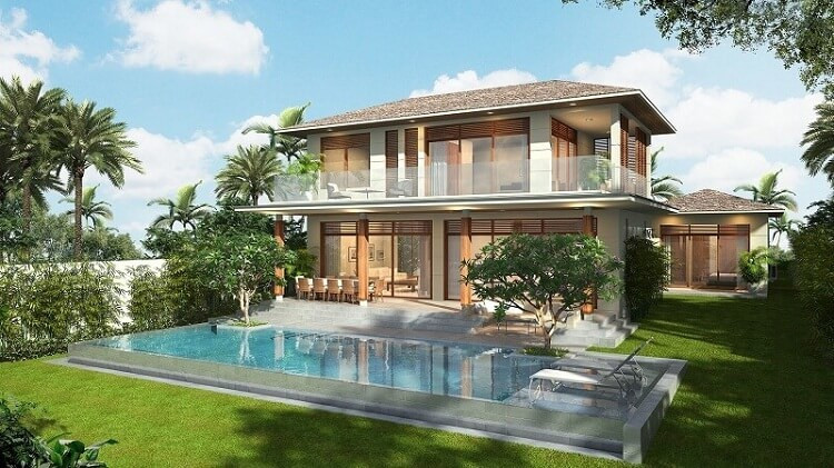 Ngoài tác dụng điều hòa không khí, là nơi bơi lội rèn luyện sức khỏe, bể bơi còn giúp tăng nét đẹp sang trọng, đẳng cấp và tiện nghi cho biệt thự