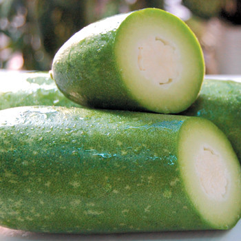 Bí đao: Bí đao cũng có công dụng làm đẹp rất hiệu quả. Dùng lát bí đao mát xa da mặt mỗi ngày, hoặc dùng ruột bí đao rửa mặt đều có thể khiến da mặt hồng nhuận, mịn màng, và giảm thiểu vết thâm nám. Sở dĩ như vậy, do ruột bí đao hàm chứa nhiều loại nguyên tố vi lượng, vitamin…Ngoài ra, bí đao còn được coi là loại quả giúp giảm cân.