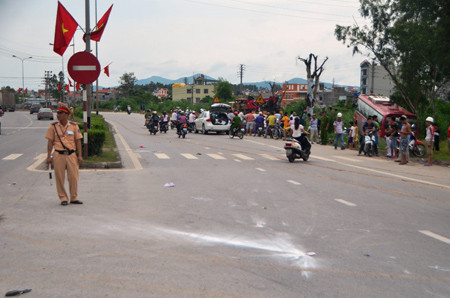 Hiện trường vụ tai nạn.