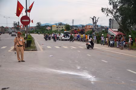 Hiện trường vụ tai nạn.