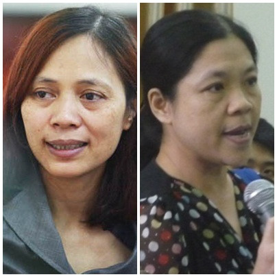 Chị Hoàng Thị Nguyệt và chị Nguyễn Thị Thu Thuỷ - hai người phụ nữ dũng cảm đứng lên tố cáo những sai phạm tại Bệnh viện mình đang làm việc.