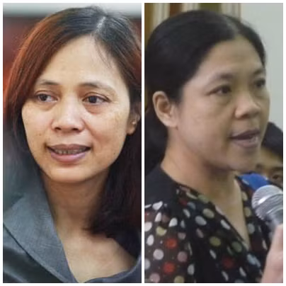 Chị Hoàng Thị Nguyệt và chị Nguyễn Thị Thu Thuỷ - hai người phụ nữ dũng cảm đứng lên tố cáo những sai phạm tại Bệnh viện mình đang làm việc.